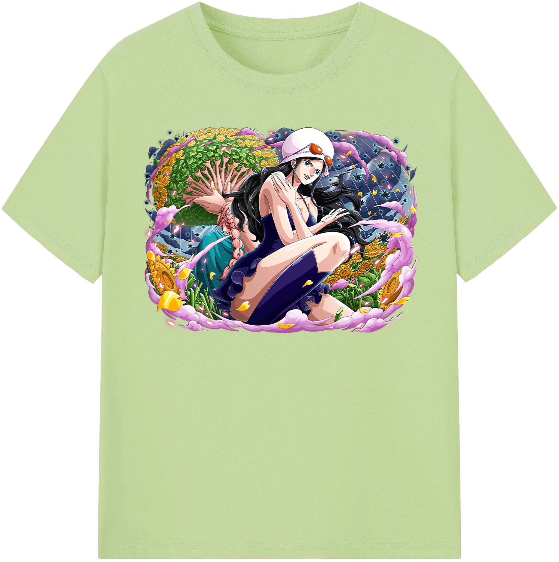ワンピース ニコ・ロビン ONE PIECE Nico Robin 綿100％半袖Tシャツ（フロントプリント）